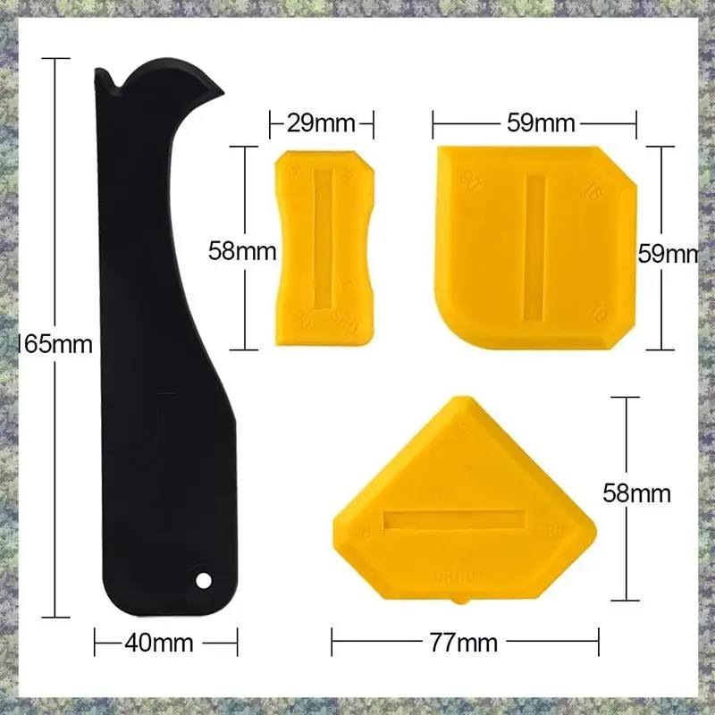 

WON 9 Pcs Silicone Sealant Scraper Smoothing Tool Caulking Tool Kit Grout Finishing Tools For Bathroom Kitchen Room