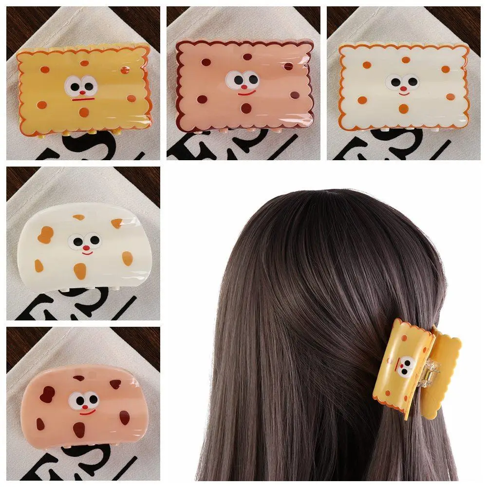 

Cartoon Cookie Hair Claw Headwear Korean Style Cookie Shark Clip Hair Crab Clip Hair Accessories Acetate Hair Clip Wash Face