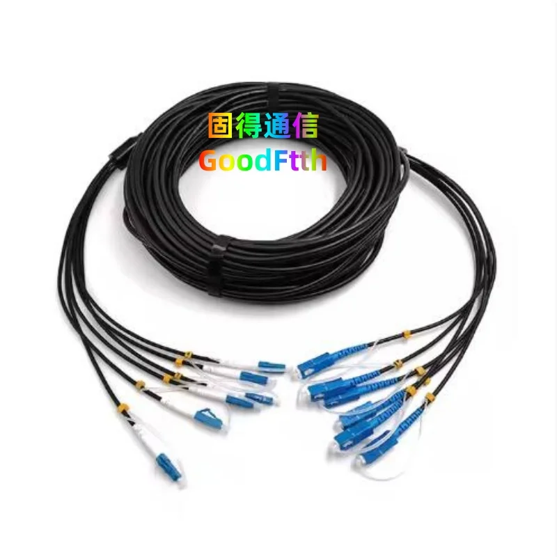 Armored Tactical Fiber Patch Cord  SC-LC LC-SC UPC SM 6 Core 6Core TPU Cable GoodFtth