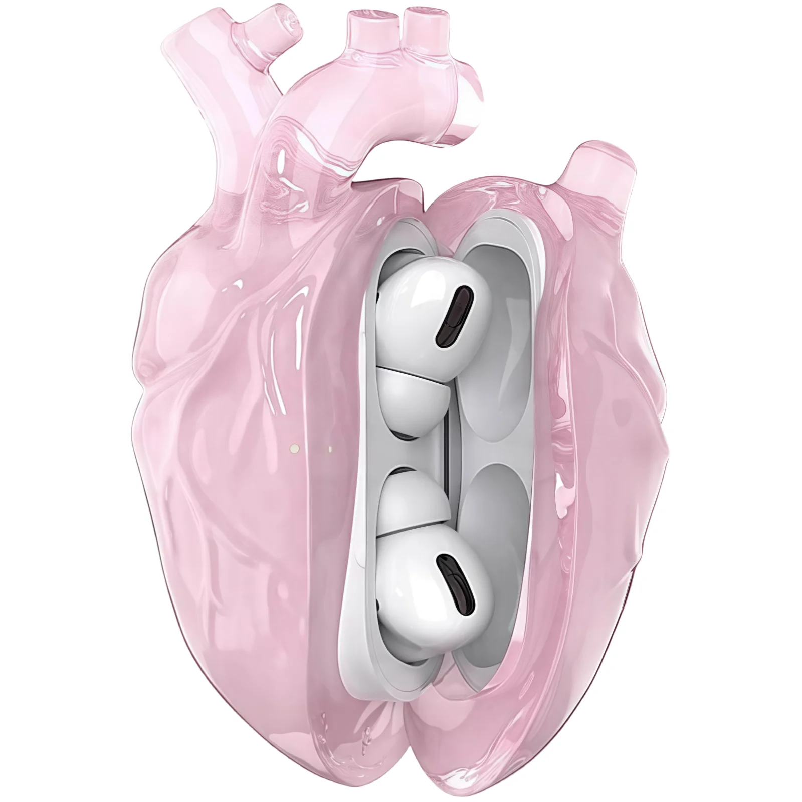 For AirPods Pro 3 Heart-Shaped Liquid Silicone Case, Cute Soft Protective Cover with Anti-Slip Design
