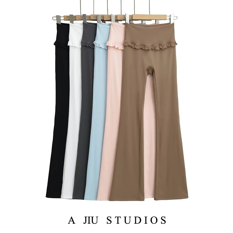 Yoga-Hose mit hoher Taille, dünne elastische Fitn-Hose für Damen, Street Sle, lockere Passform, lange Hose, Po-Lifting-Sensation