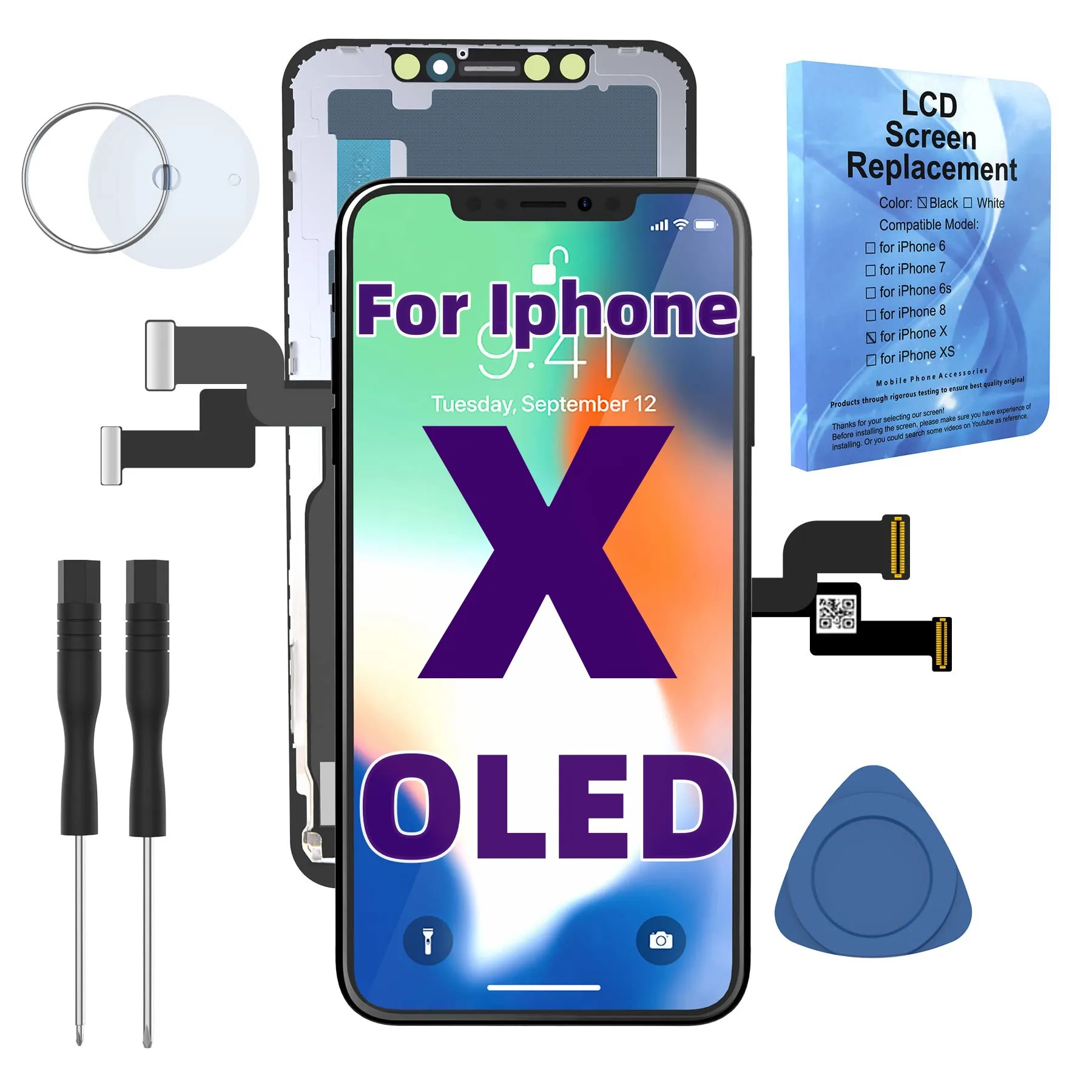 Boutique OLED Display For Iphone X XS LCD Screen Replacement Digitzer For X XS LCD Screen 3D Touch Scherm Digitizer Assemblage