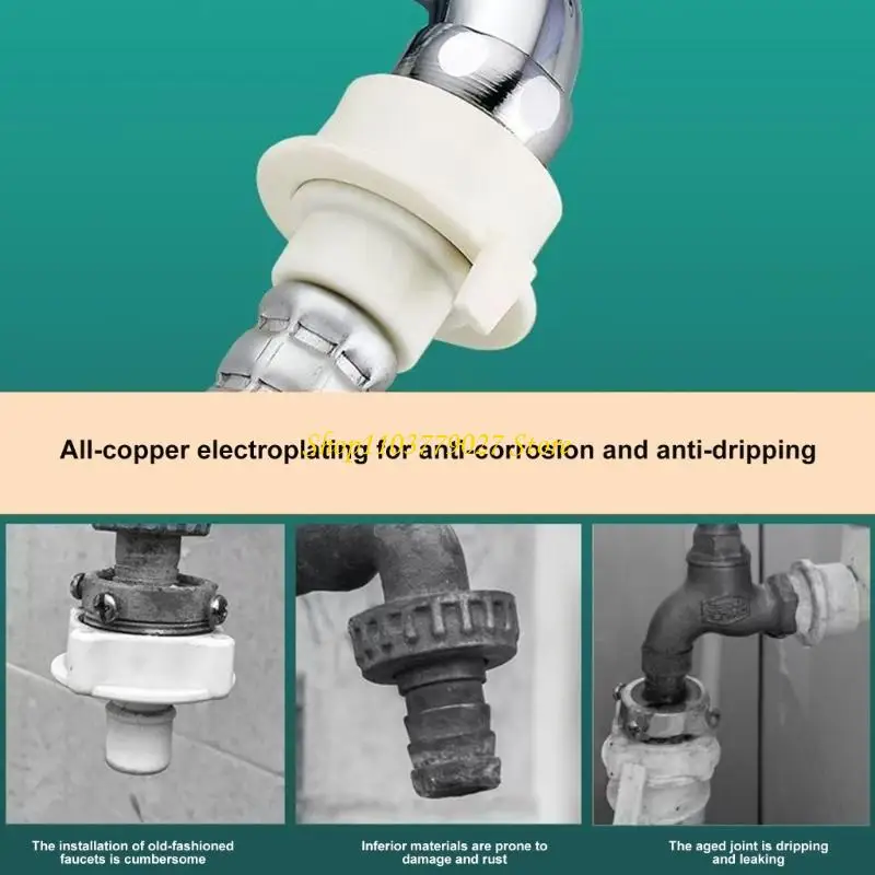 C4DF Brass Inch Hose Connectors Fast Release Couplings Metal Hose Adapters for Garden Faucets Washing Machines Auto Wash