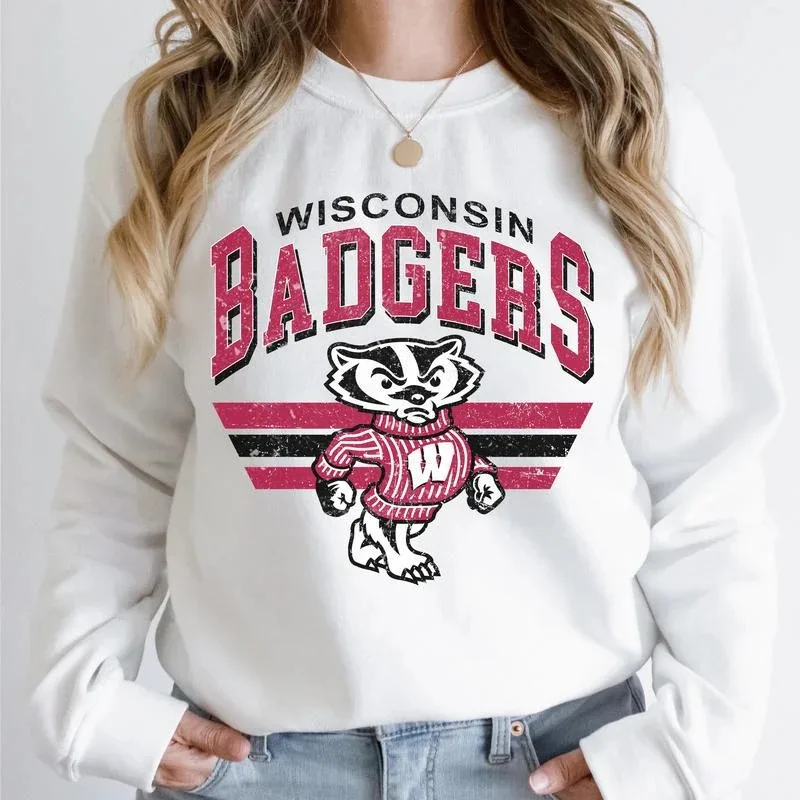 

Autumn and Winter Cool Meme Driven College Team Spirit Sweatshirt, Trendy Seasonal Attire for Memorable Appearances