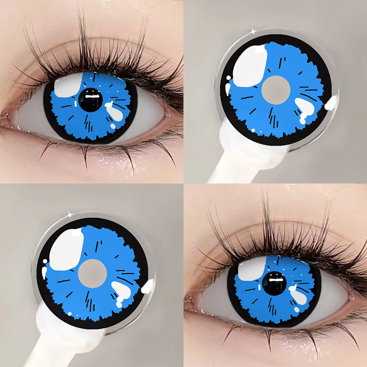 UYAAI Cosplay Kontaktlinse Schönheit Kosmetik Farbige Kontakte Schwarze Linsen Halloween Make-up Cosplay Weiße Linse Kreisblocklinse – Detail 11