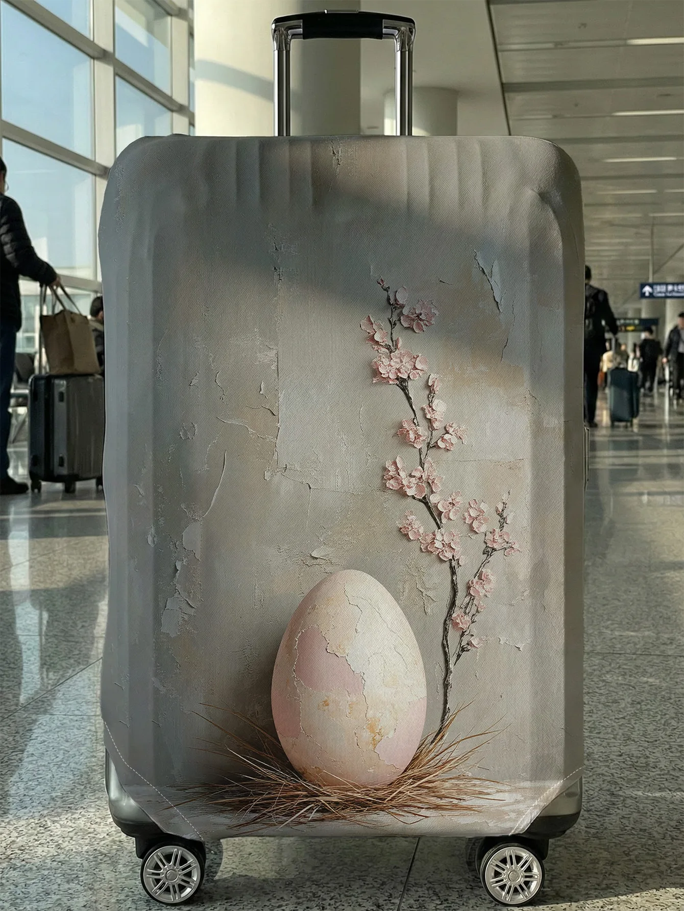 

Защитный чехол для багажа с цветочным узором в виде пасхального яйца, подходит для чемоданов 18-32 дюймов, чехлы для ручек чемоданов, аксессуары для путешествий.