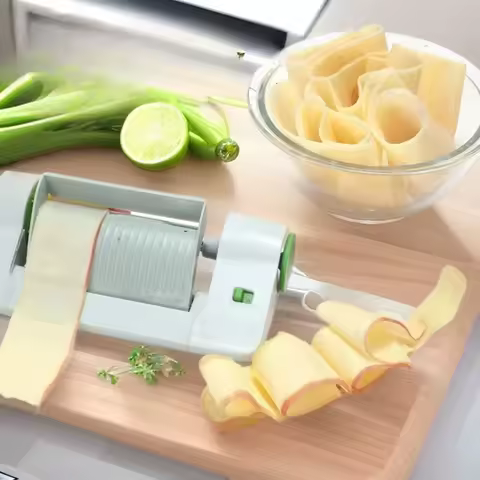 Manual Rotary Vegetable Peeler, Portable Round Fruit Slicer for Healthy Snacks, Multi-Function Kitchen Tool, Easy Salad Maker