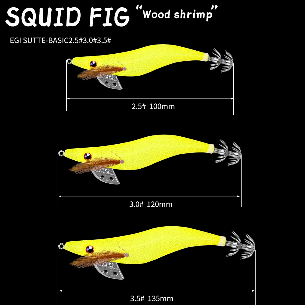 FSDZSO Squid Bait 2.5# 3.0# 3.5# Artificial Jigging Lures Slow Sinking Strong Hooks Sea Fishing Octopus Cuttlefish Luminous EGI - view 5
