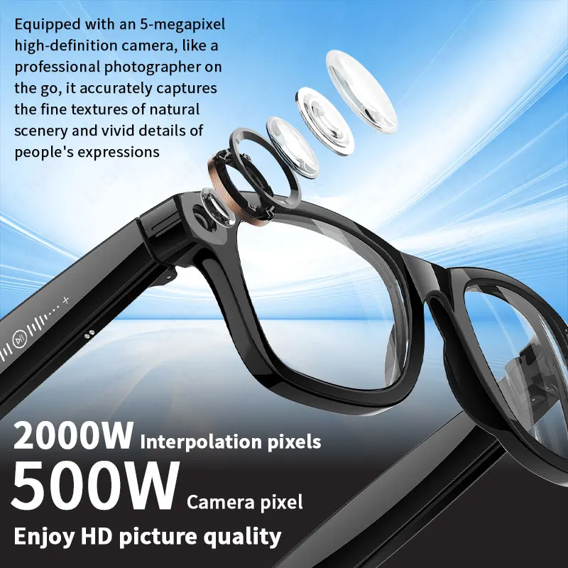 LIGE Kamera Video Smart Brille Männer AI Stimme Assistent Brillen Übersetzung Bluetooth Anruf WIFI Übertragung Foto Brille Neue