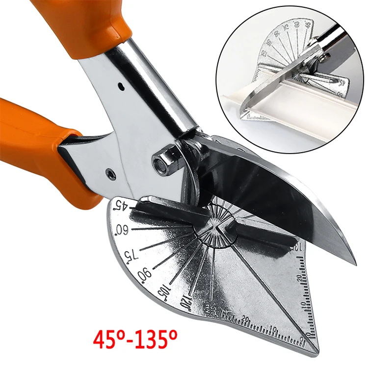 45-135 Degree Multi-angle Bevel Scissors Angle Shear  Angle Mitre Siding Wire Duct Cutter with 10 Replacement Blades and Spanner