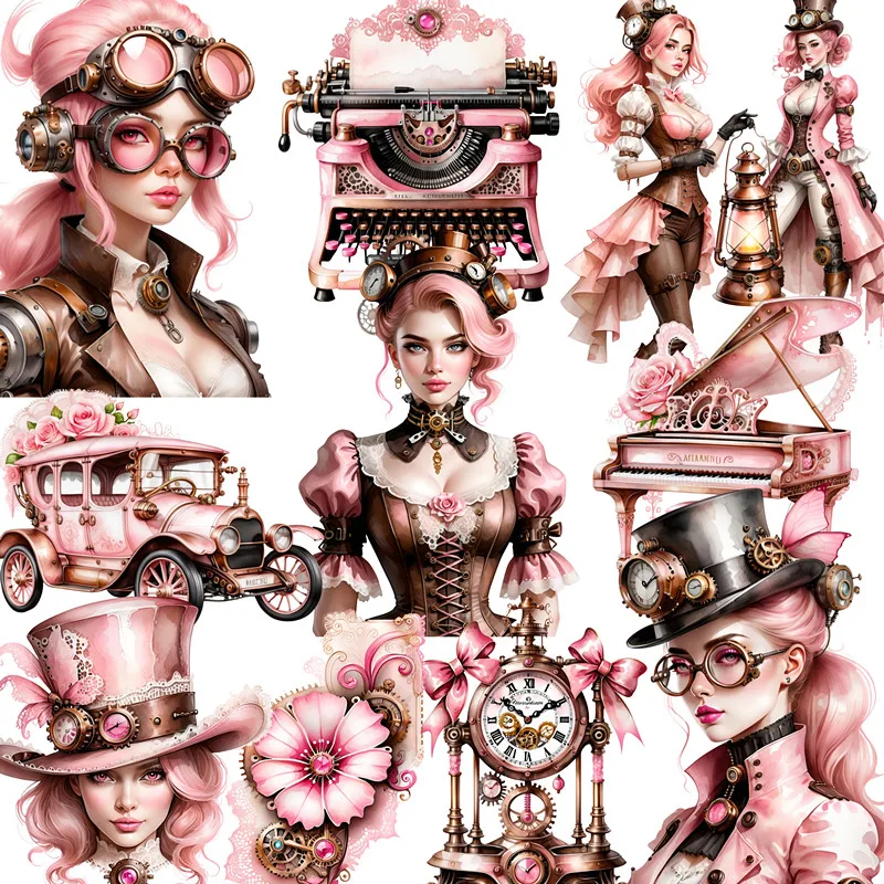 

Розовые наклейки в стиле панк для девочек, наклейки для рукоделия и скрапбукинга, детские игрушки, книга, декоративные наклейки, канцелярские принадлежности «сделай сам»