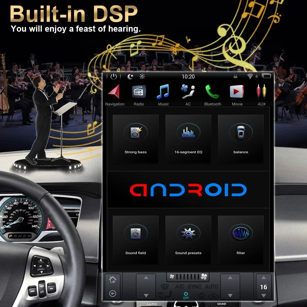 2025Car Stereo Android Auto 400 Watt Subwoofer for Pajero