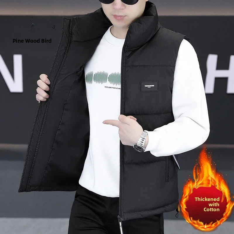 

TUCANO Новая модная приталенная хлопковая жилетка с воротником-стойкой и кожаными вставками, молодежная повседневная теплая верхняя одежда на молнии