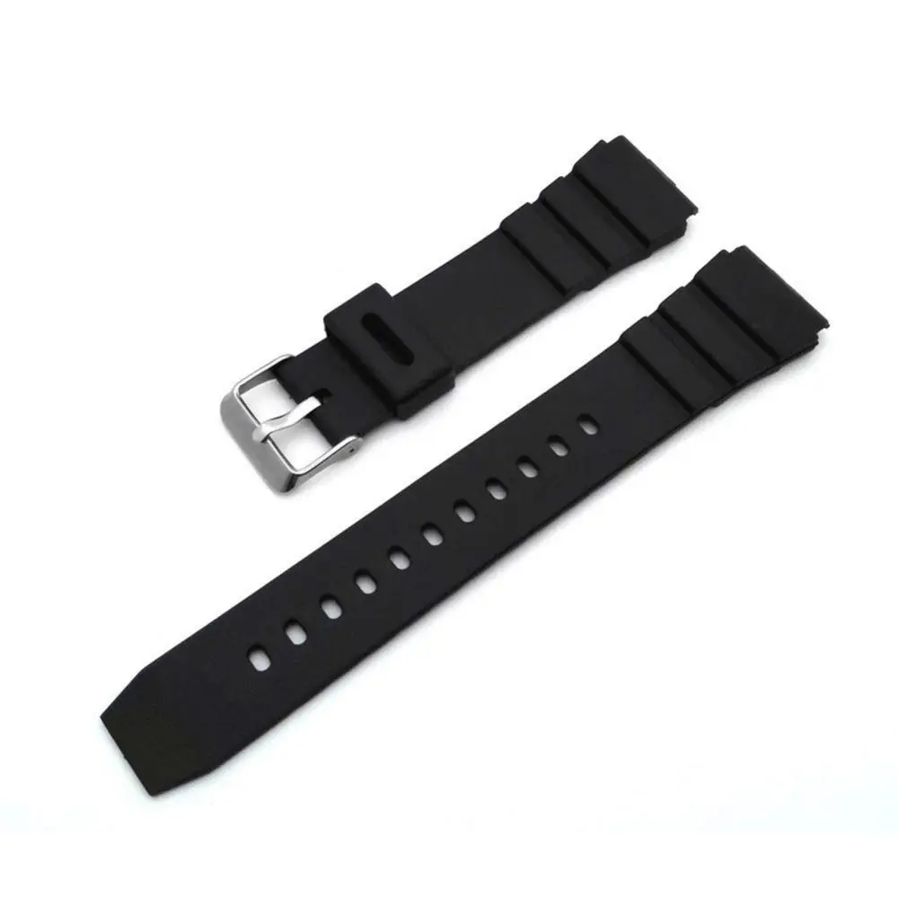 

18-22mm Men Black Silicone Rubber Waterproof Sport Wrist Watch Band Strap Military Diving Watch Strap Band Accessories Watchband