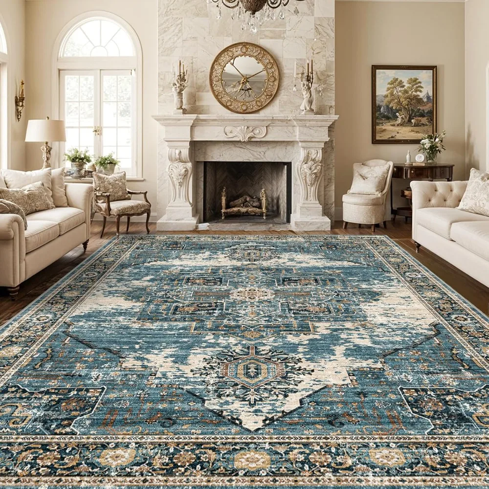 

Моющиеся коврики 10x14 — большие коврики для гостиной, устойчивые к пятнам коверы, винтажные коврики для спальни с нескользящей подложкой для дома