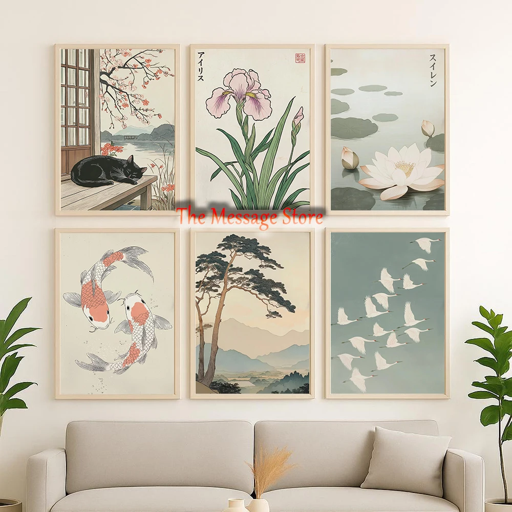 Japanese Zen Lifestyle - Póster Moderno de Lona con Diseño