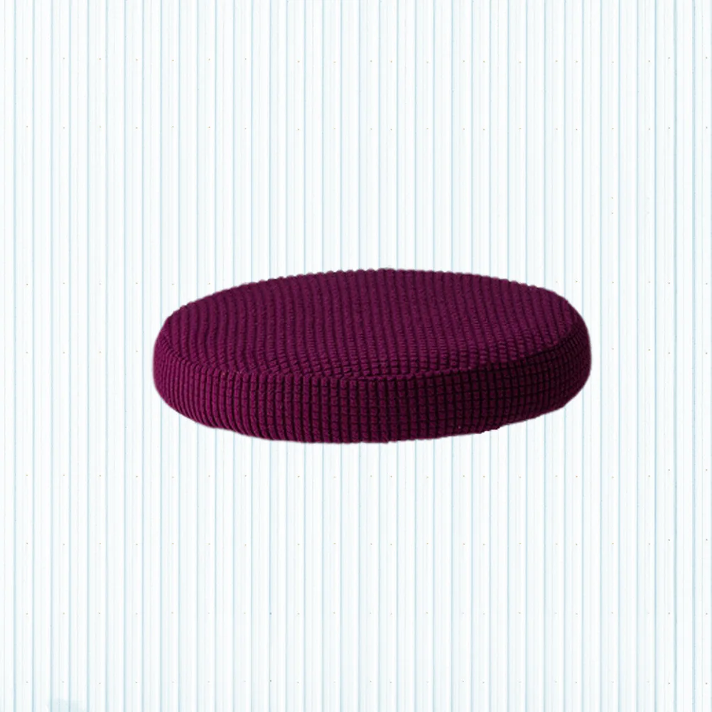 

Elastic Chair Cover 30-38Cm Dark Purple Round Spandex Polyester Machine Washable Decorative Protective Case for Hotel Bar Stool