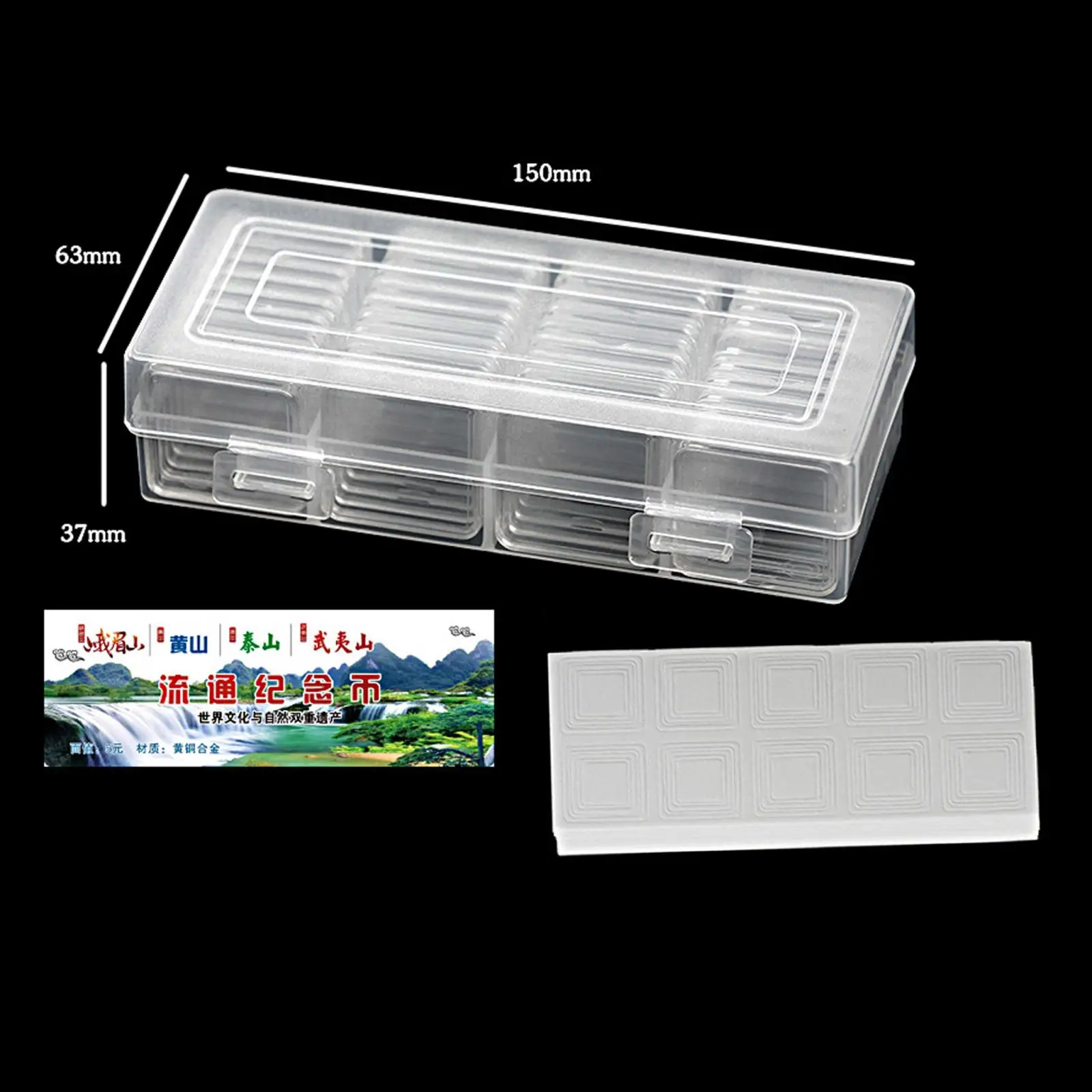 40Pcs Coin Capsules with Storage Organizer Transparent Collector Box Coin Storage Box Coin Holder for Collecting Coin Display