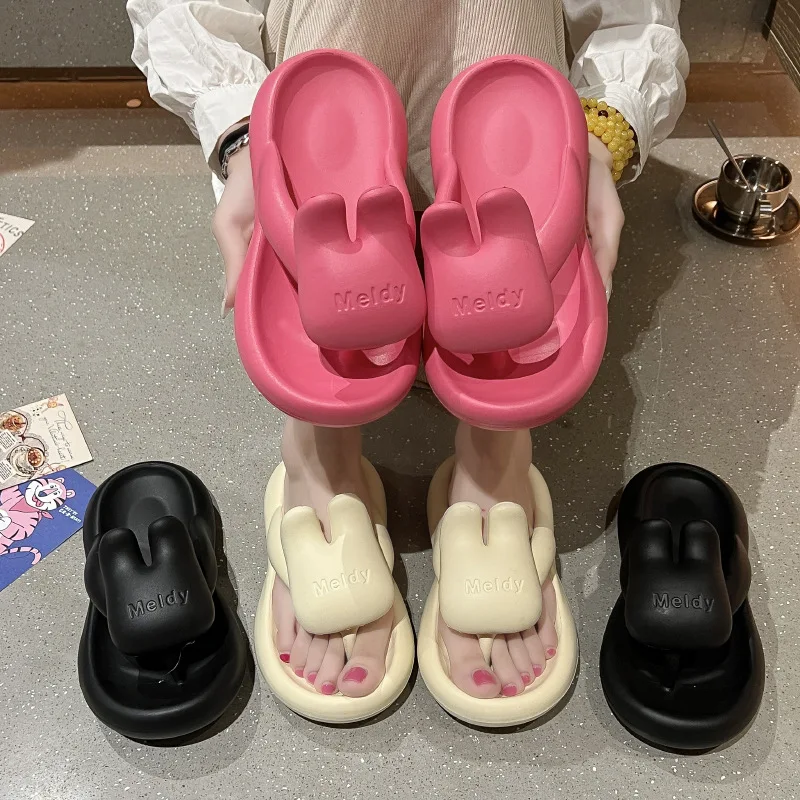 

Cute Rabbit Slippers Flip Flops Casual Comfort Thong Sandals Non-Slip Slippers for Beach