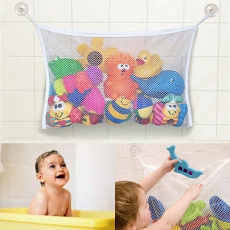 Baby Bath Toys Mesh Net Toy Storage Bag Multifunction Baby Suction Cups Bath Game Bag Bathroom Bathtub Doll Organizer