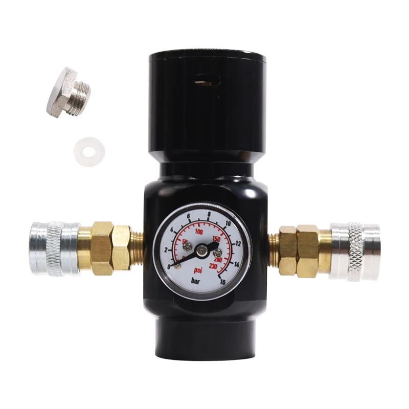 TUXING 2300Psi Double Female Head Quick Release Output Low Pressure Regulator Portable Micro CO2 Regulator for Pneumatic Tools