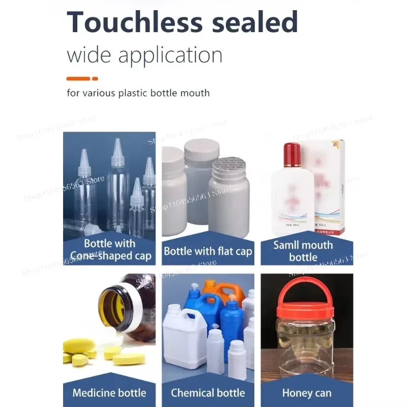 آلة ختم الزجاجات البلاستيكية الأوتوماتيكية آلة ختم رقائق الألومنيوم الكهربائية آلة الختم التعريفي المستمر