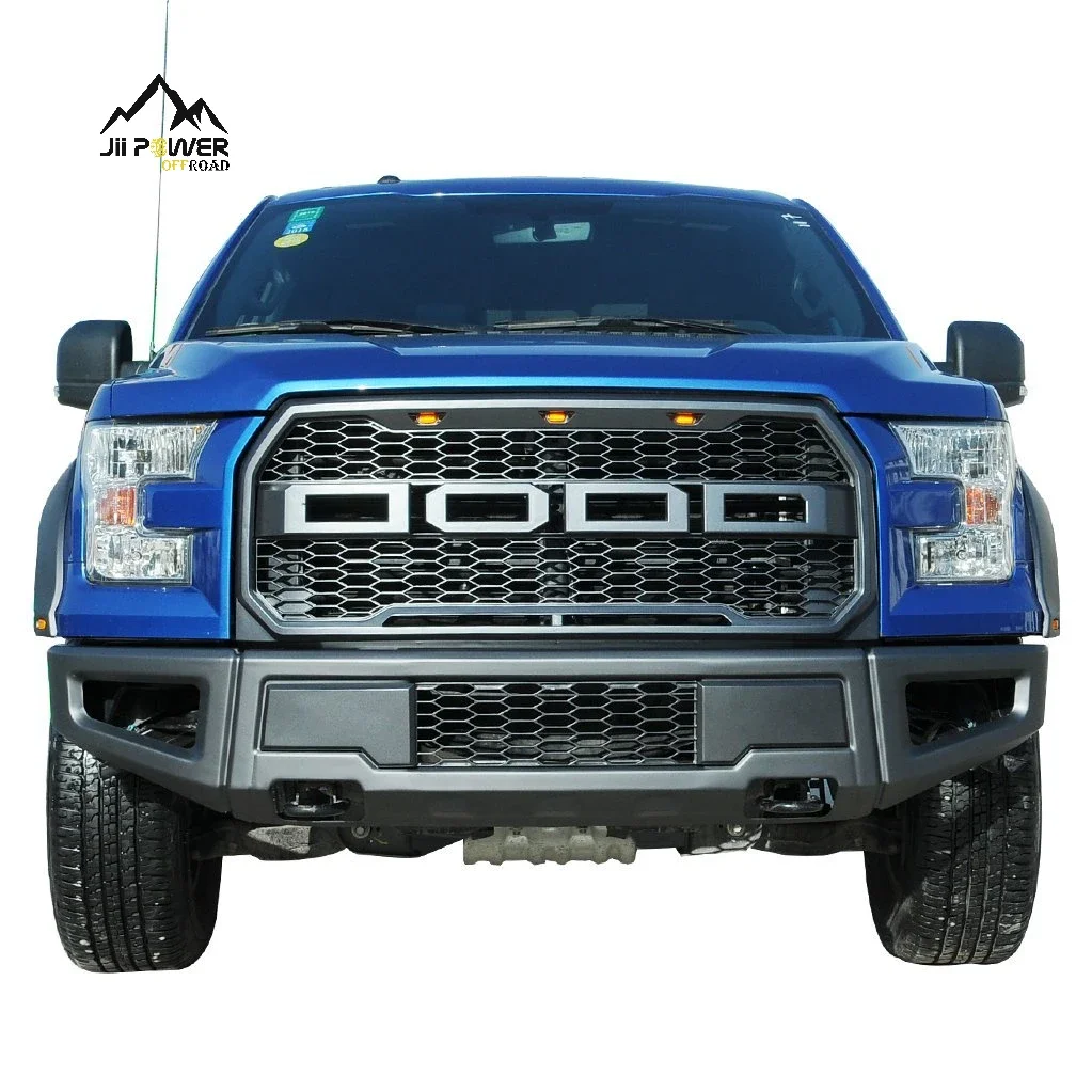 Raptor- Style ABS Matte Black raptor Gray front Grille for Ford F150 2015-2017