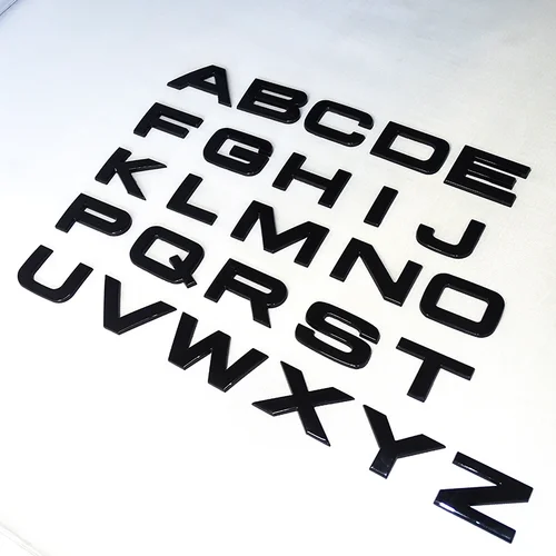 Negro brillante 3,2 cm de alto letras mayúsculas 3d números emblemas de coche insignia pegatinas de coche para RANGE ROVER CHERY GREAT WALL LEXUS
