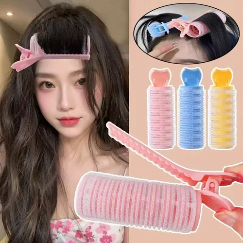 Rizador de pelo perezoso con flequillo, Clips de peinado esponjosos, rizador de aire nocturno, rizador sin calor, accesorios para peinados DIY, 1/2 Uds.