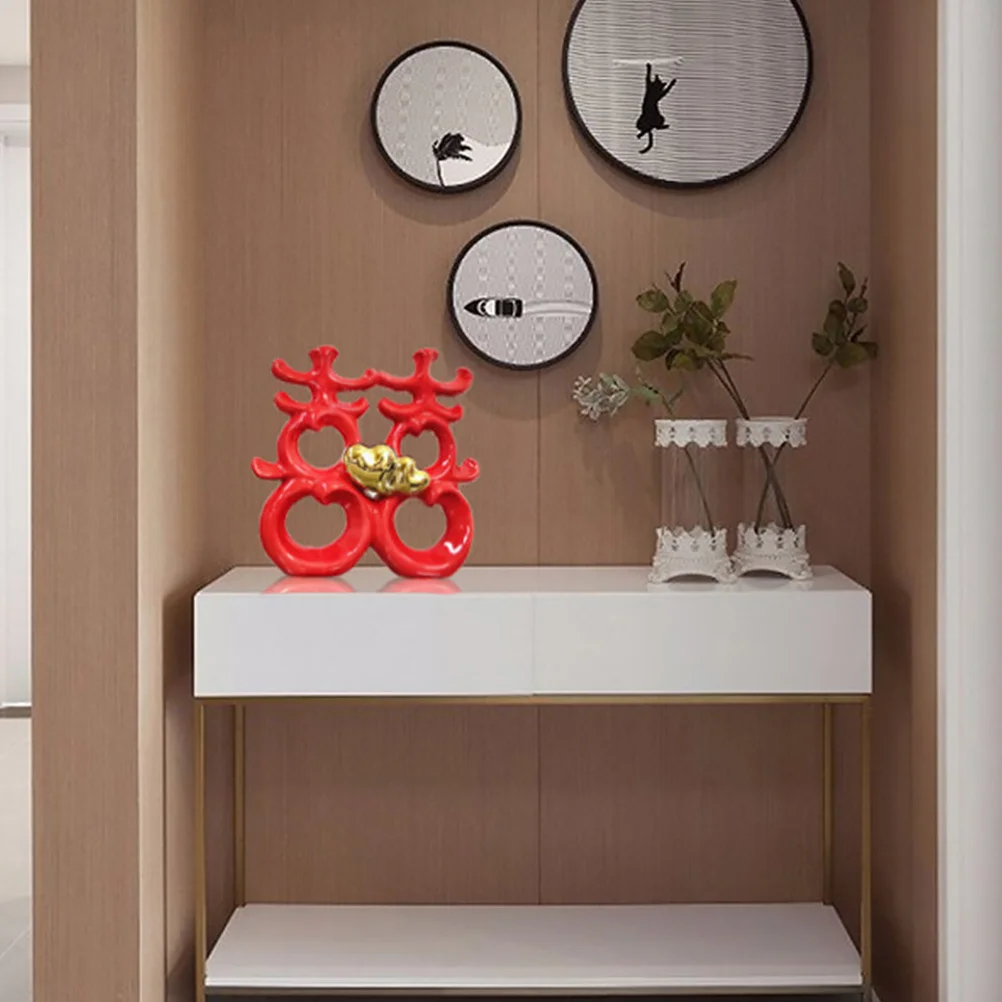 

1Pcs Beautiful Ceramic Xi Hollow Decoration Wedding Supply Table Decor Party Decoration Creative Ceramic Ornament Stylish Home