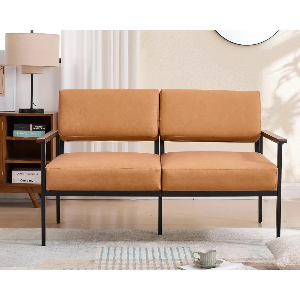 

"52.25" Loveseat Sofa - Modern 2-Seater w/ Metal Legs for Living Room or Office"​