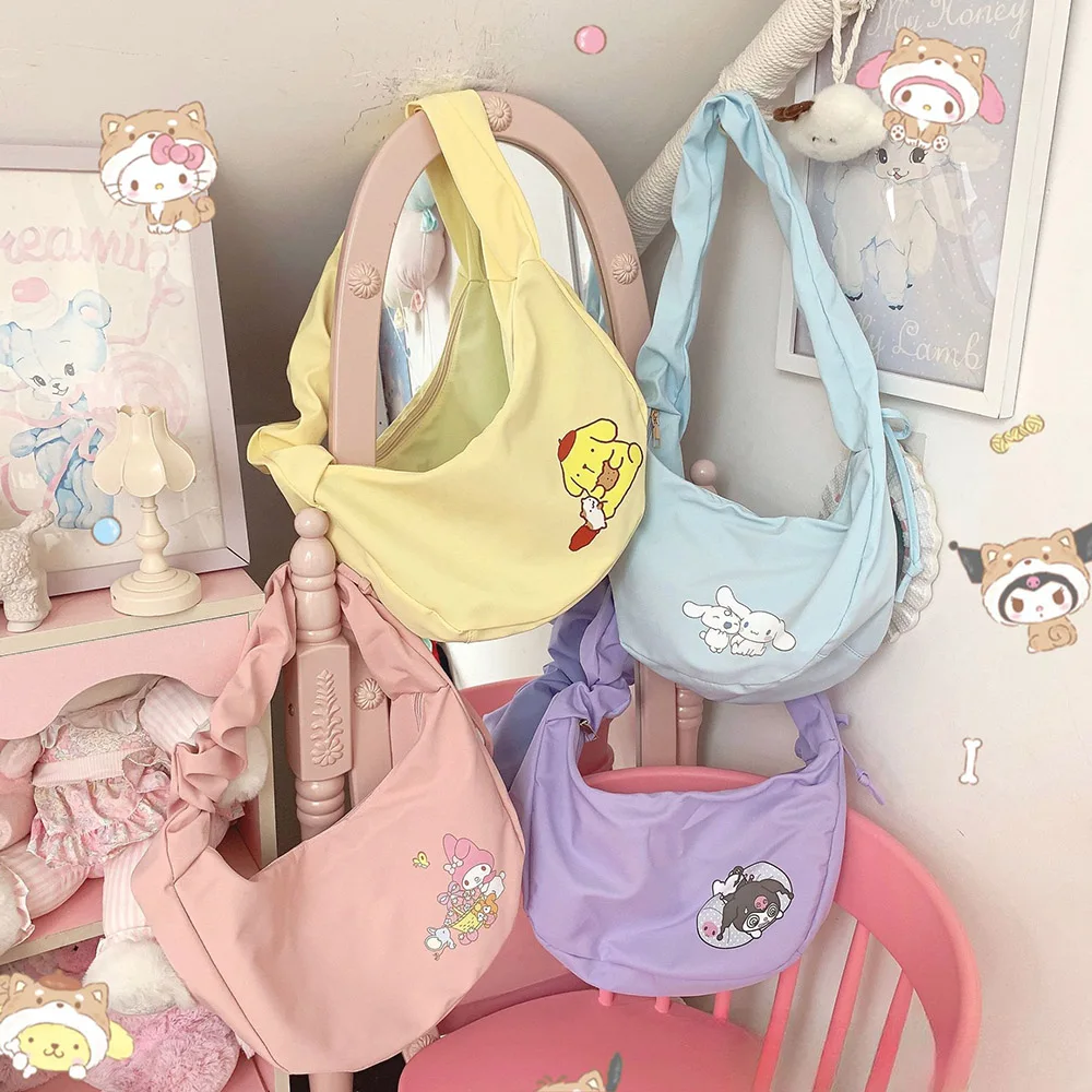 

Sanrio Cartoon Crossbody Bags Kuromi Cinnamorol Mymelody Purin Kawaii Handbags Women Casual Fashion Tote Anime Satchel Backpacks