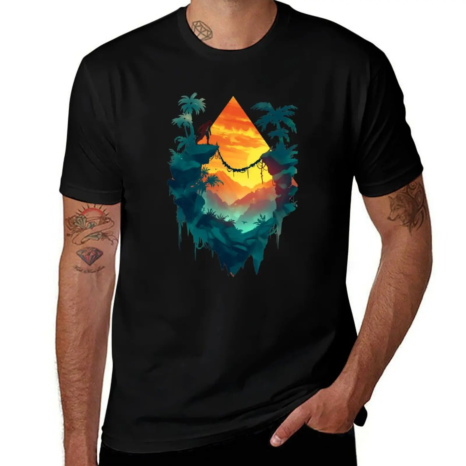 Crossing the Wild - Diamond Frame - Indy T-Shirt Relaxed Casual Short Sleeve Tee T-Shirt