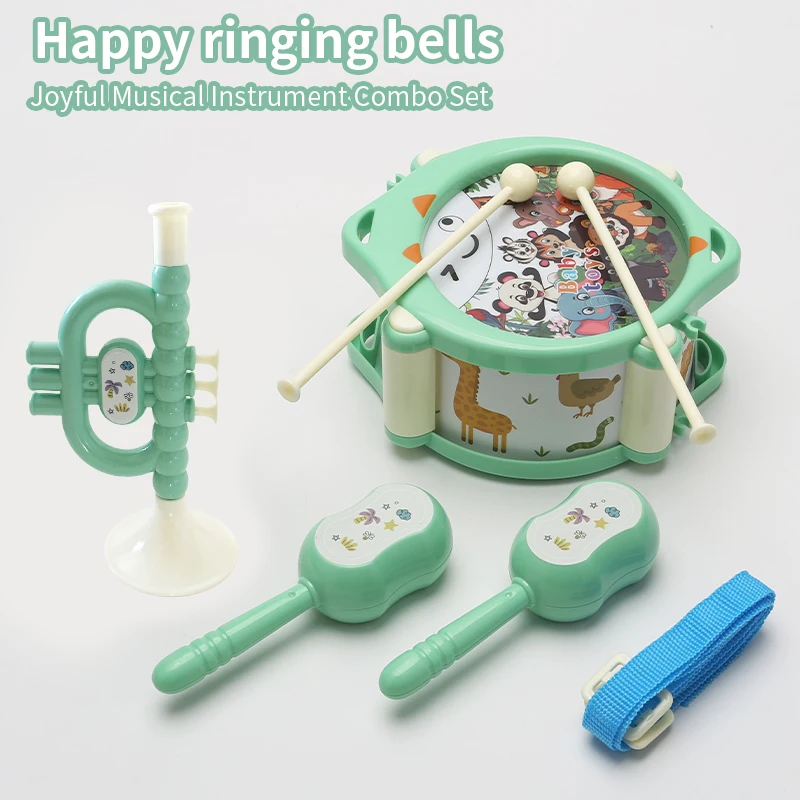 مجموعة طبلة أطفال لطيفة، مناسبة للأطفال والآلات الموسيقية الملونة