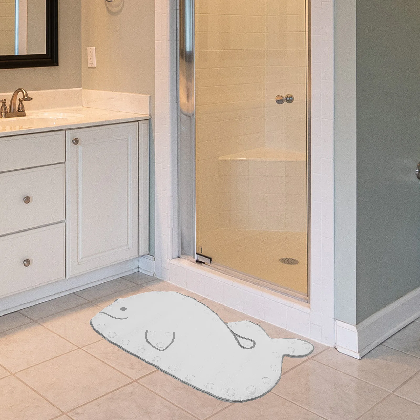 

PVC Whale Shape Bathroom Mat Shower Foot Pad Door Entrance Blue Non slip Rugs s Room Floor Decor Practical