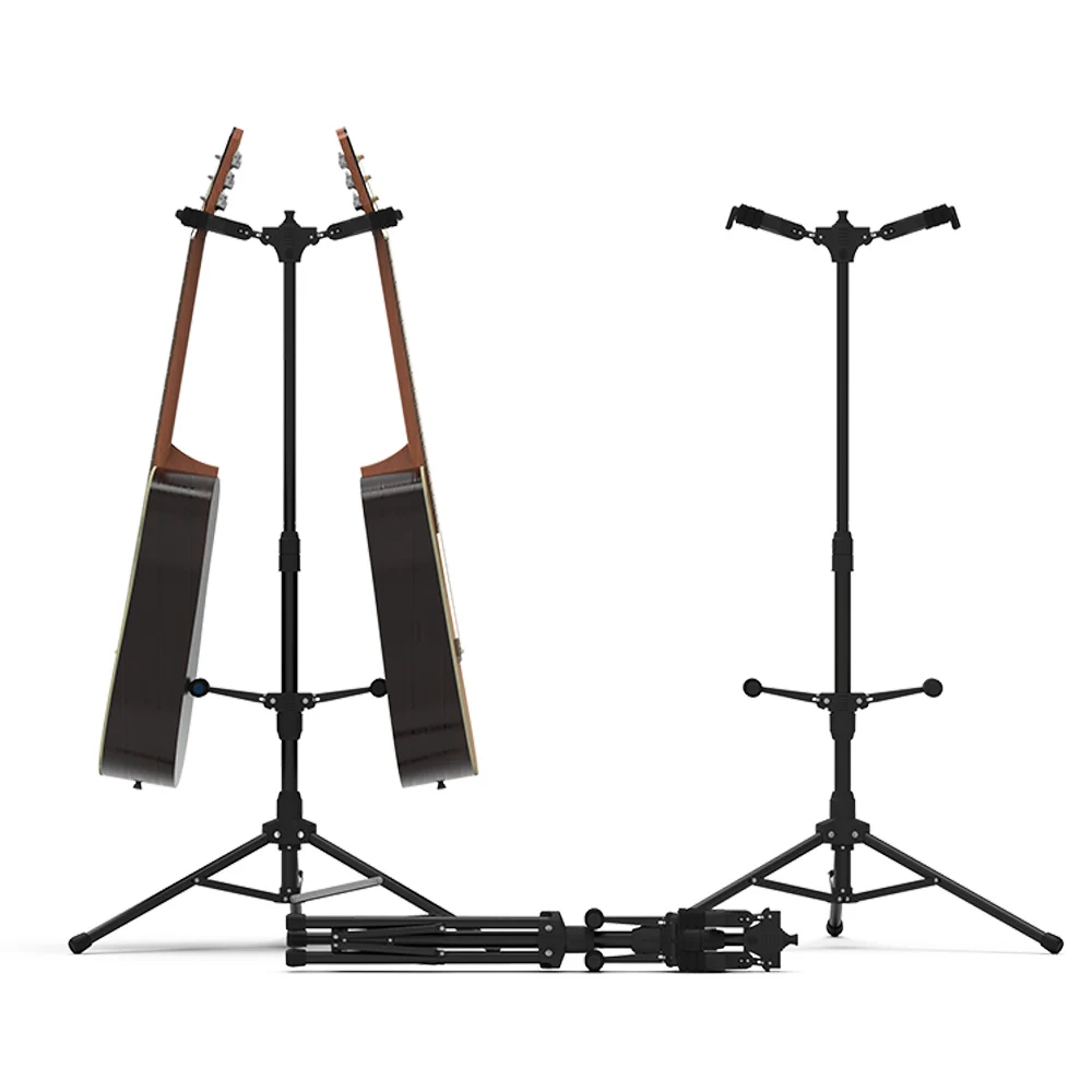 GALUX GS-212 Universal Guitar Stand Double Hook Vertical Floor Folding Guitar Stand for Electric Guitar Bass Violin Ukulele