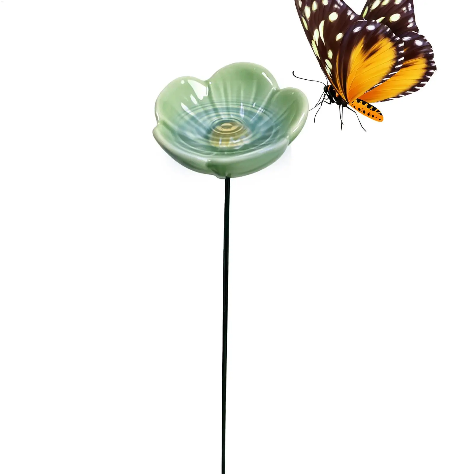 Bienen-Tränke aus Keramik, multifunktionale Schmetterlings-Badeschale, stehender Bienenfütterer für Garten- und Hofdekoration