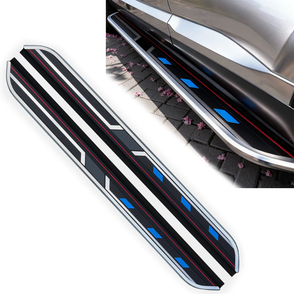 2 قطعة لوحة الجري مناسبة لجاكوار F-PACE 2016-2025 ملحقات دواسة شريط Nerf ذات الخطوة الجانبية (مع الأقواس)