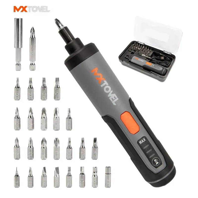 

26Pcs 3.6V Cordless Power Supply Charging Mini Adjustable Torque Household Multifunctional Electric Screwdriver Tool Set
