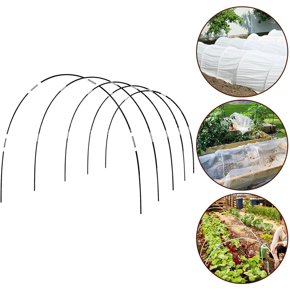 Protective Garden Hoops for Row Covers High Extensibility Greenhouse Hoops Flexible Fiber Rods and Sturdy Metal Connectors