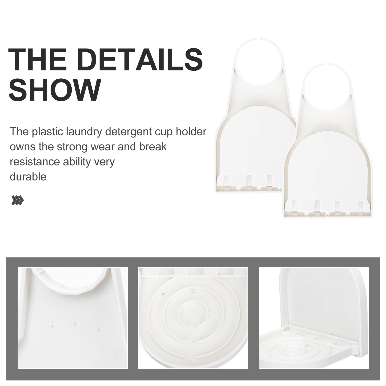 

2Pcs Laundry Cup Holders Plastic Drip Catcher Fabric Softener Bottle Tray Laundry Supply Tool Leak Proof Easy Installation