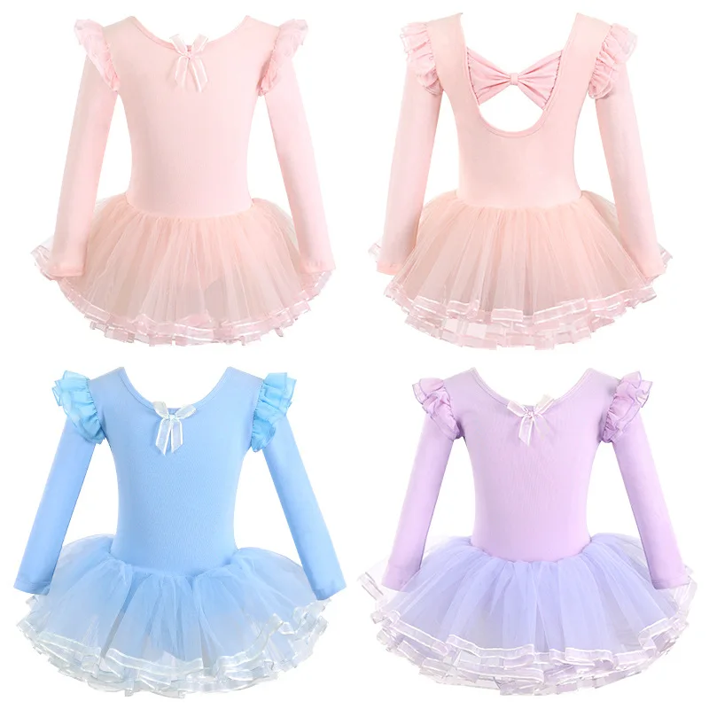 

Новая детская приятная для кожи балетная танцевальная одежда для девочек, тренировочный топ с короткими рукавами, летнее платье без бретелек, пышная юбка для танцев для малышей