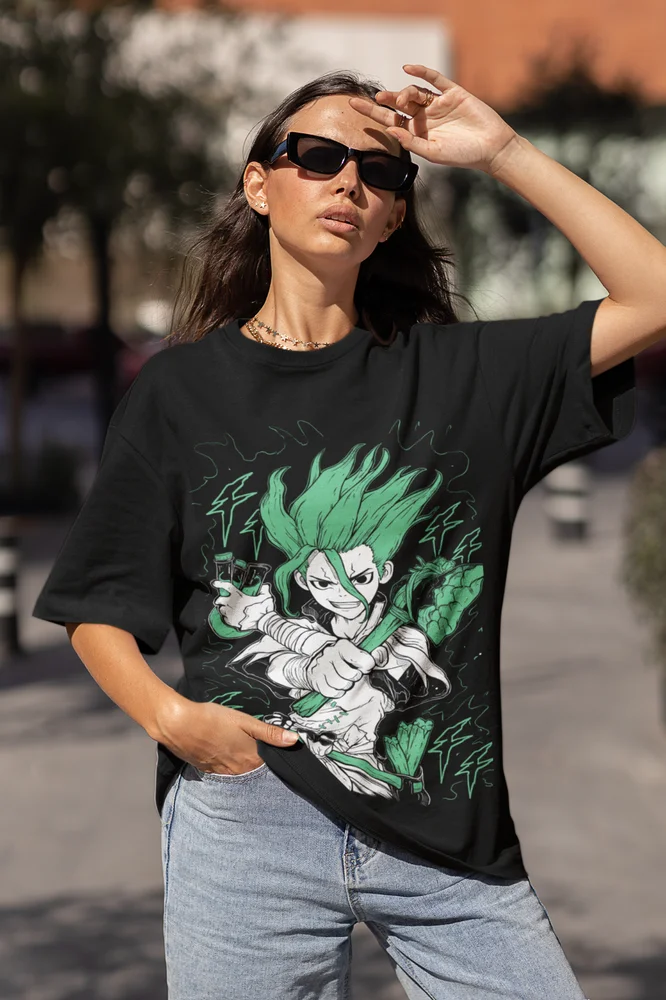 Dr. Stone Senku Ishigami T-shirt Anime Manga T-shirt Taiju Oki Ryusui Gift Shirt