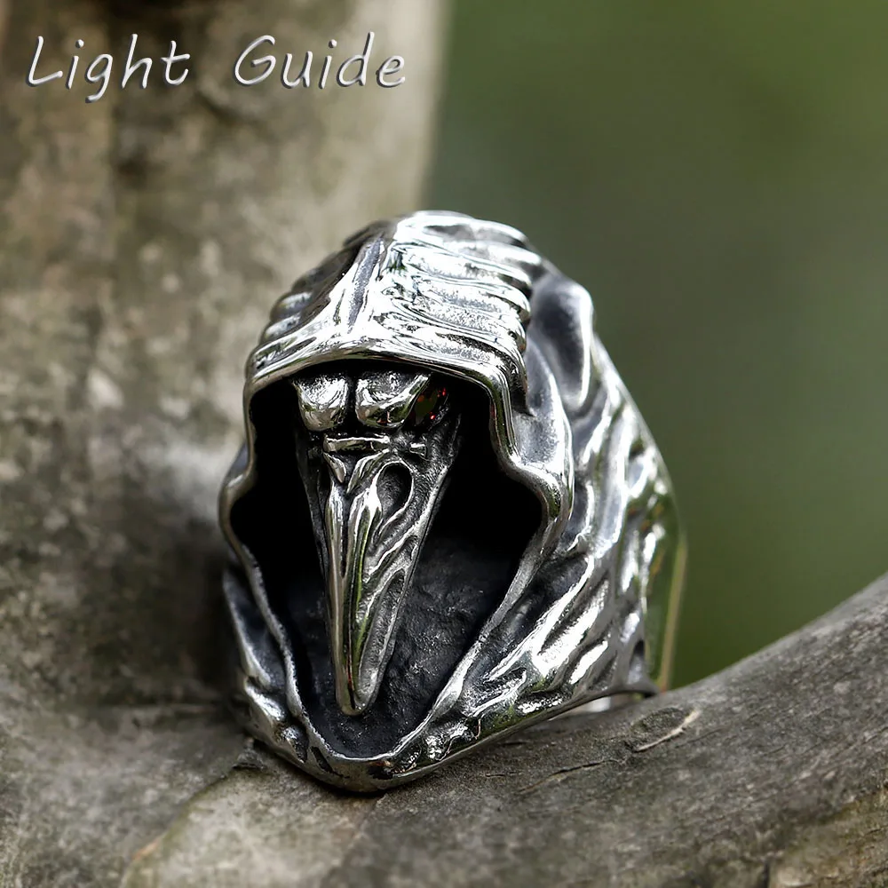 2022 NEW Men's 316L stainless-steel rings Dropshipping unique Viking bird Head Animal Ring Amulet Jewelry Gifts free shipping