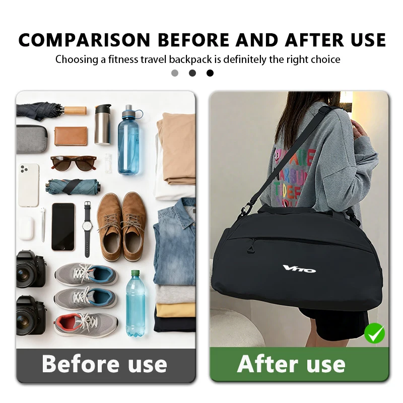 Car Logo Travel Storage Bag Portable Sports Fitness Pouches For Mercedes Benz W124 W203 W204 Vito Sprinter Viano W639 W638 V view 3