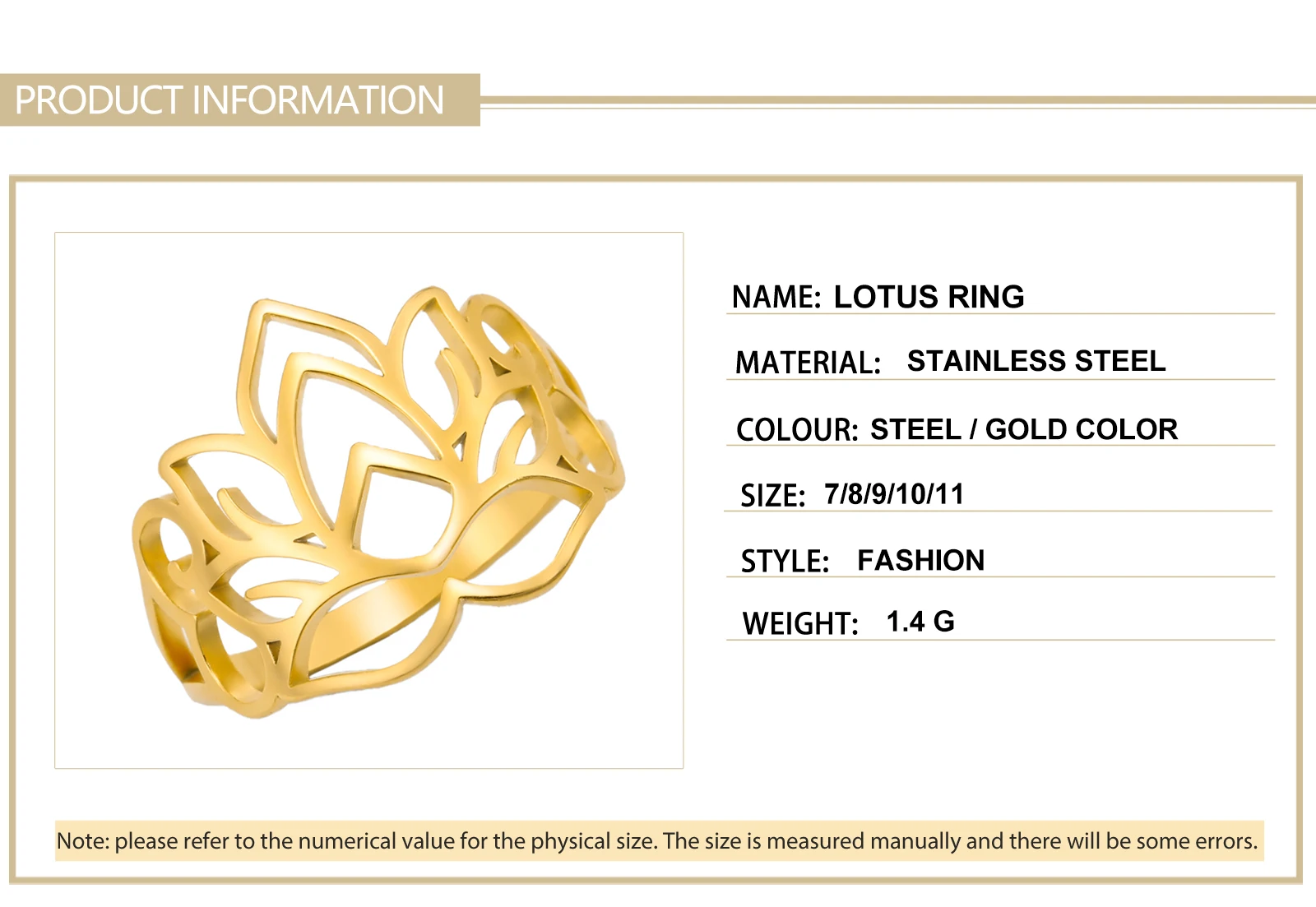 Skyrim Damen Lotusblüten-Ringe Edelstahl Fingerring Yoga Buddhismus Amulett Schmuck Valentinstagsgeschenk Großhandel – Detail 2