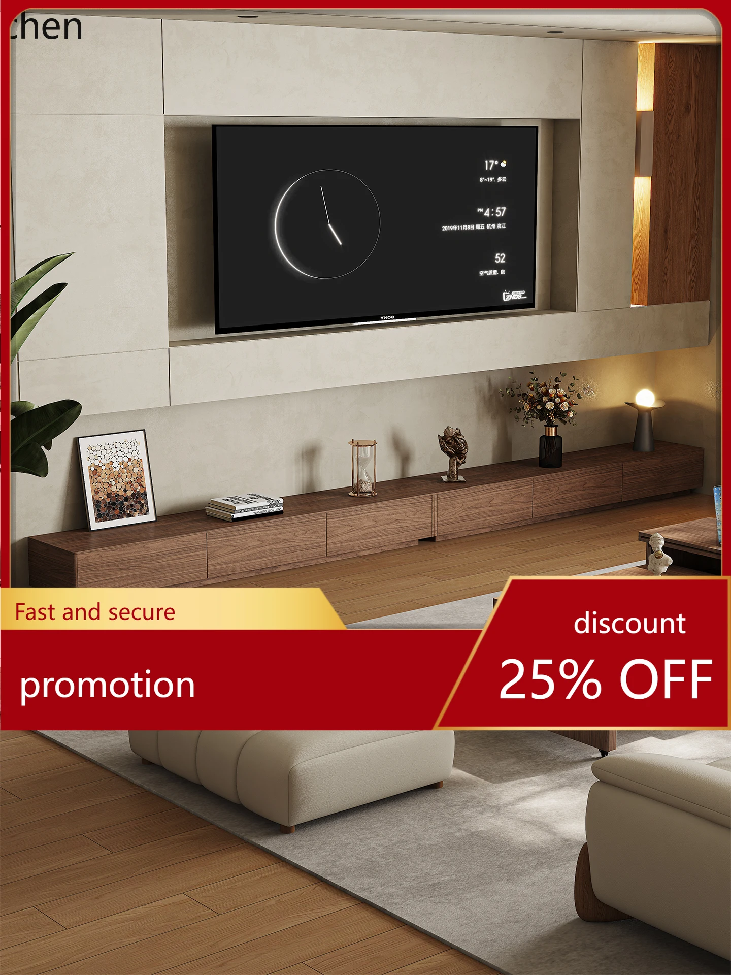 

ZML solid wood TV cabinet, living room floor cabinet, antique extended floor cabinet