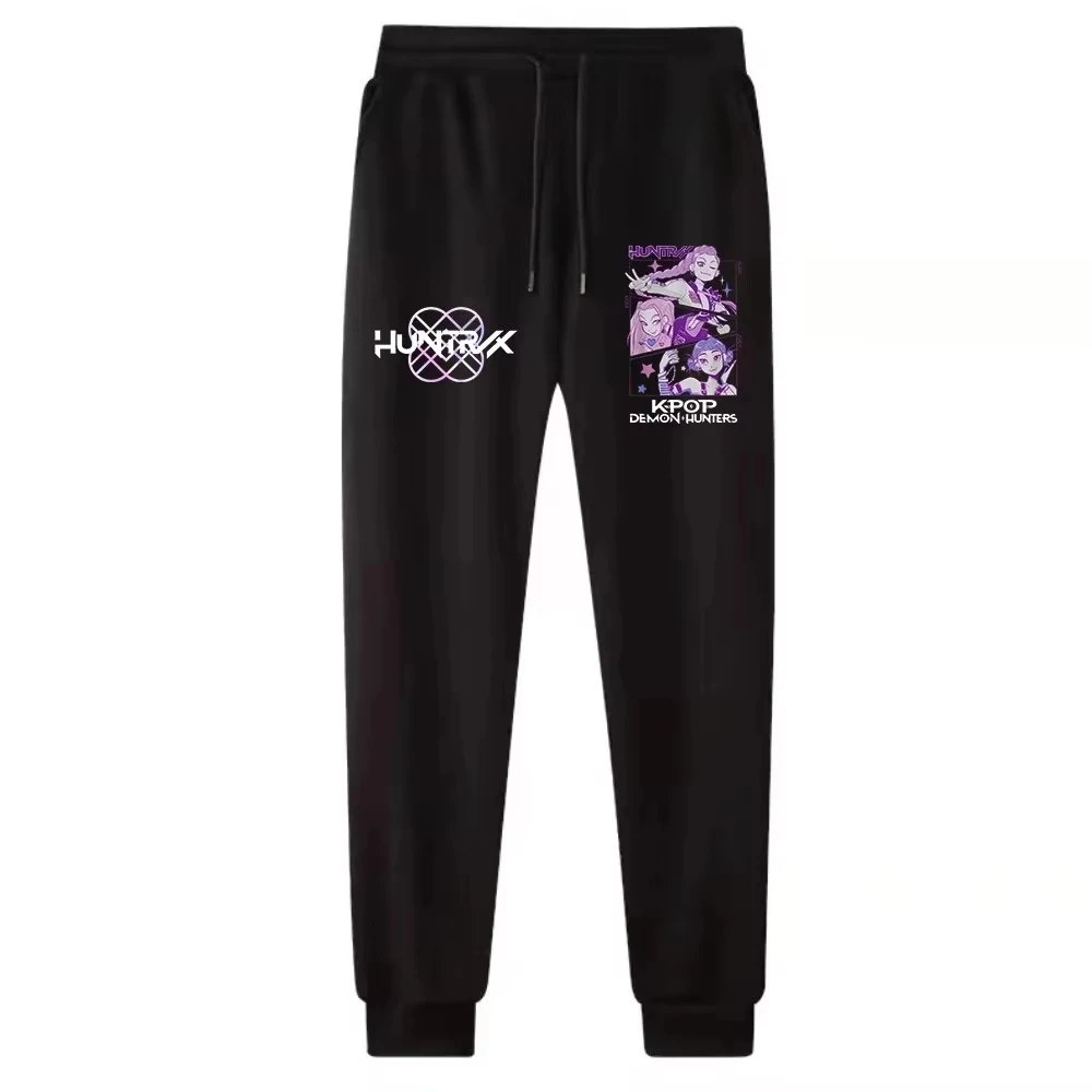 Kpop شيطان هنتر السراويل Harajuku الشارع الشهير الرجال النساء الركض Sweatpants طباعة الجري بنطلون الرياضة المتضخم بنطال رياضي