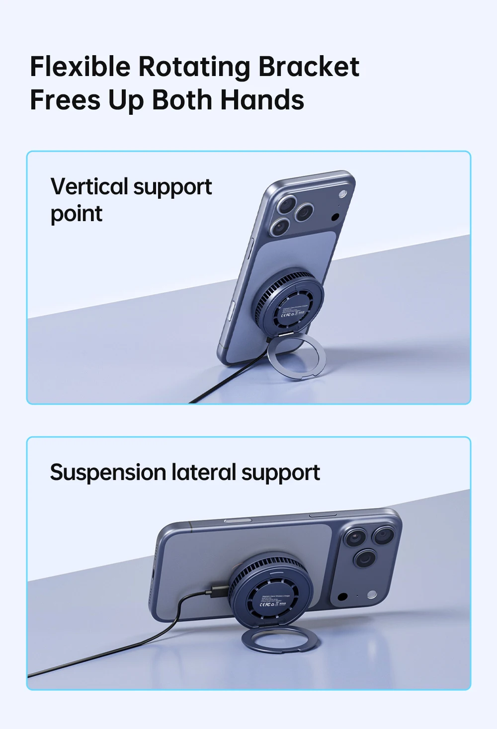 QI2 Magnetic Stand Refrigeration Wireless Charger 25W Fast Charging Ice Cooling MacSafe Car Phone Holder Bracket For Phone