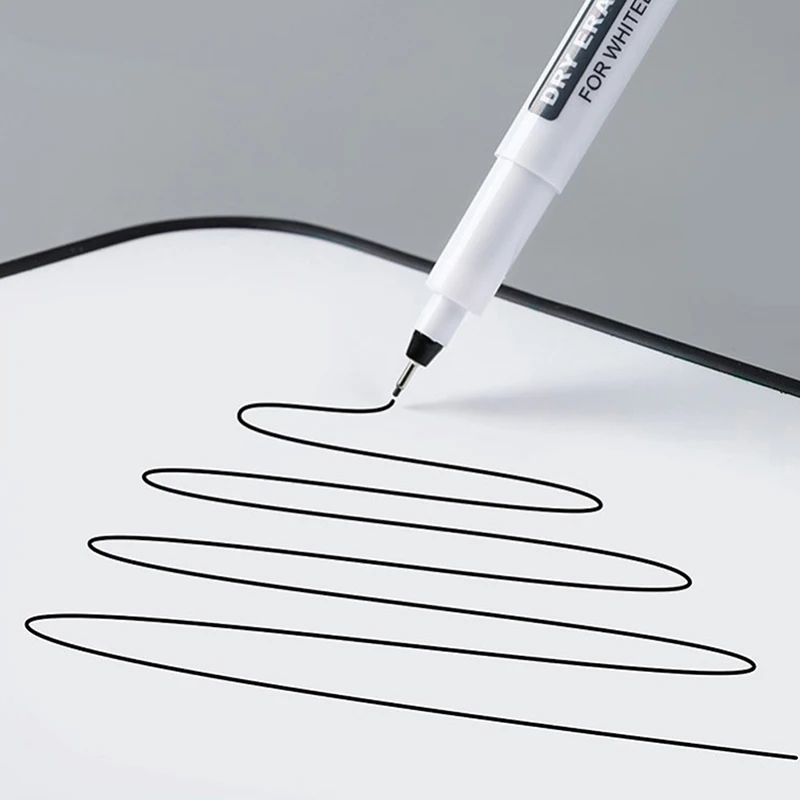 Uitwisbare Whiteboard Pen Extreem Dunne 0.5Mm Droog Wissen Kantooronderzoek Waterdichte Markeerstift